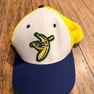 Savannah Bananas Baseball Cap with Banana Batter Logo - White, Navy & Yellow